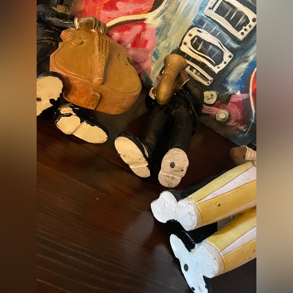 Vintage African American Jazz Musician Band Statue Figures Set Of 3 🎶🎼🎵 - Picture 10 of 12